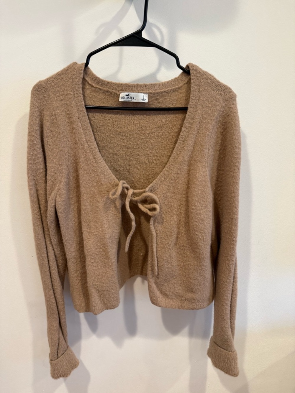 Hollister Tie-Front Women’s Sweater - Camel Brown
